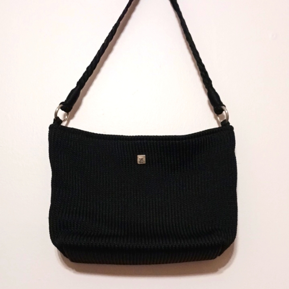 Lina Handbag Black Silver hardware Zippered pocket pen slip 2 open pockets 1 zip